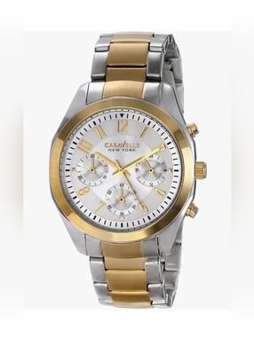 Caravelle by Bulova Women’s Watch 45L136 Two Tone 36mm Quartz Silver Dial New